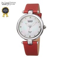 Đồng hồ thời trang nữ Burgi BUR169RD mặt số xà cừ dây da 36mm