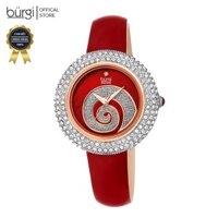 Đồng hồ thời trang nữ Burgi BUR209RD Mặt Phối Đá Swarovski Xoắn Ốc Dây Da 36mm