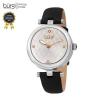 Đồng hồ thời trang nữ Burgi BUR196SSB Họa Tiết Mặt Số Đan Chéo Độc Đáo Dây Da 32mm