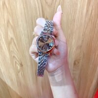 Đồng hồ thời trang nữ kim loại Dimini mặt viền băm, khóa thông minh sang trọng