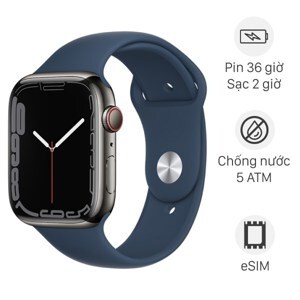 Đồng hồ thông minh Apple Watch Series 7 - 45mm, 4G, viền thép dây cao su