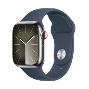 Đồng hồ thông minh Apple Watch S9 LTE 41mm viền thép không gỉ dây silicone