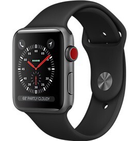 Đồng hồ thông minh Apple Watch Series 3 GPS Cellular 42mm viền nhôm dây cao su