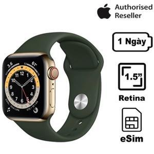 Đồng hồ thông minh Apple Watch Series 6 GPS + Cellular 44mm - Viền thép dây cao su