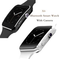 Đồng hồ thông minh Bluetooth X6 có Camera dành cho nam nữ Vòng đeo tay thể thao Màn hình cảm ứng Hỗ trợ thẻ SIM TF Dây đeo cổ tay cho điện thoại di động