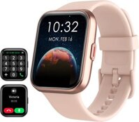 Đồng hồ thông minh chống nước 5ATM cho Nam Nữ (Có kết nối, Theo dõi sức khỏe và Thể thao), Tích hợp Alexa, Màn hình cảm ứng 1,7 Theo dõi giấc ngủ và nhịp tim, 60 chế độ thể thao, Phù hợp Android iPhone - Màu hồng.