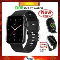 Đồng hồ thông minh D06 đồng hồ điện thoại đa chức năng theo dõi sức khỏe đo nhip tim, huyết áp, oxy trong máu, thể thao
