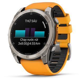 Đồng hồ thông minh Garmin Fenix 8 Sapphire 51mm viền Titanium