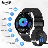 Đồng hồ thông minh LIGE Nam 1.28 inch Màn hình cảm ứng toàn diện Chống nước Nhịp tim khi ngủ Theo dõi sức khỏe