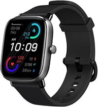 Đồng hồ thông minh mini Amazfit GTS 2 cho nam giới sử dụng Android và iPhone, tích hợp Alexa, pin sử dụng lên đến 14 ngày, có GPS và hơn 70 chế độ thể thao, theo dõi nhịp tim oxy trong máu và được chống nước 5 ATM - màu đen.