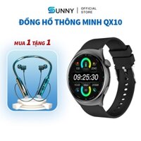 Đồng hồ thông minh QX10 dành cho nam, đa chức năng, đo nhịp tim, lượng oxy trong máu và huyết áp gọi điện qua Bluetooth