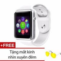 Đồng hồ thông minh Smart Watch AW08 gắn sim độc lập (Trắng) + Tặng mắt kính nhìn xuyên đêm