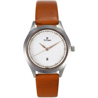 ĐỒNG HỒ TITAN – SPARLE – QUARZT (PIN) – NỮ – DÂY DA – 3 KIM – 2570SL02