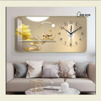 Đồng Hồ Tráng Gương Chữ Nhật " LÔNG VŨ " In UV5D HOMEDECOR