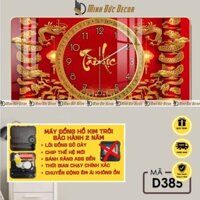 Đồng Hồ Tráng Gương CHỮ TÀI LỘC PHÚC LỘC THỌ THƯ PHÁP UV 5D Cao Cấp