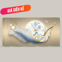 Đồng Hồ Tráng Gương "LÔNG VŨ" In UV 5D Cao Cấp