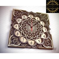 Đồng hồ trang trí kiểu mandala mẫu 07