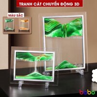 Đồng hồ Tranh cát 3D trang trí văn phòng tranh cát chảy ba chiều trang trí để bàn làm quà tặng cao cấp babo (TA08)