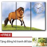 Đồng hồ tranh Thanh nhàn Dyvina 3T3060-3 + Tặng 1 đồng hồ tranh để bàn