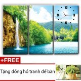 Đồng hồ tranh Thiên nhiên Dyvina 3T3060-8 + Tặng 1 đồng hồ tranh để bàn