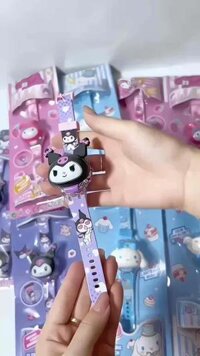 Đồng hồ trẻ em có nhạc đèn. Đồng hồ đeo tay cho bé hình Doremon, Hello kiity, siêu nhân, hoạt hình Sanrio, Kuromi, Cinnamorol