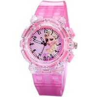 Đồng hồ trẻ em Công chúa Elsa Phim hoạt hình phát sáng điện tử Đồ chơi đông lạnh mẫu giáo