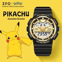 đồng hồ trẻ em ZGO x Pokemon Pikachu,chống nước50M,chức năng báo thức,lịch,Bấm giờ bấm máy,đồng hồ bé trai 8631
