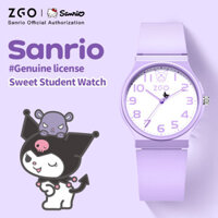 Đồng hồ trẻ em ZGO x Sanrio Kuromi Thạch anh chống thấm nước Ánh sáng thể thao Kỳ thi học sinh 8522