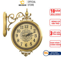 Đồng hồ treo tường 2 mặt Vương Miện Nữ hoàng cao cấp cực sang MOD Decor 16001