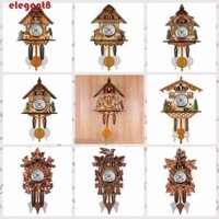 Đồng hồ treo tường bằng gỗ ELEGANT, Tháp rừng im lặng Đồng hồ cổ điển con lắc gỗ, Nghệ thuật Thủ công Họa tiết thực tế Gỗ Đồng hồ bấm 3D cổ điển Phòng trang trí