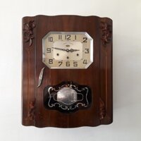 Đồng Hồ Treo Tường Cổ Quả Lắc Hộp Gỗ Hiệu Carrez Pháp 8gongs Chuông Nhạc Wesminster