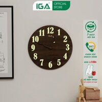 Đồng hồ treo tường có số phản quang chất liệu gỗ Plywood thương hiệu IGA - GP381