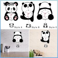 Đồng hồ treo tường con lắc gấu trúc Trang trí tường dễ thương cho phòng khách Trang trí nhà cửa