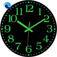 Đồng Hồ Treo Tường Dạ Quang 12 Inch Không Gây Tiếng Ồn Trang Trí Phòng Ngủ