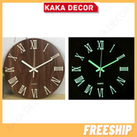 Đồng hồ treo tường dạ quang số la mã trang trí decor phòng ngủ phòng khách sang trọng
