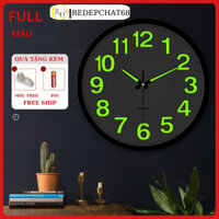 Đồng hồ treo tường DẠ QUANG 30CM, đồng hồ treo tường kim trôi cao cấp, đồng hồ trang trí phòng khách