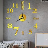 Đồng Hồ Treo Tường Dán Tường 3D Chính Hãng Gohanto - Đường kính 40cm - DT67 GOLD