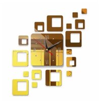Đồng hồ treo tường diy3D Đồng hồ trang trí ba chiều Acrylic Đồng hồ dán tường im lặng