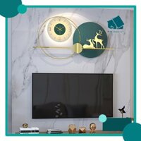 Đồng Hồ Treo Tường, Đồng Hồ Trang Trí Decor Vòng Mã Hươu Vàng mã m004 PN Decor