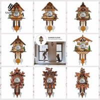 Đồng hồ treo tường gỗ AROMA, Tháp rừng im lặng Con lắc gỗ Đồng hồ cổ điển, Nghệ thuật Thủ công cổ điển Họa tiết thực tế 3D Chiming Đồng hồ dập 3D Trang trí tường