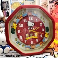 Đồng hồ treo tường Hello Kitty, đồng hồ hoạt hình có thể điều khiển xe lửa, sử dụng đồng hồ Hello Kitty.