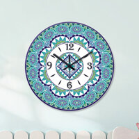 Đồng Hồ Treo Tường Hình Tròn Trang Trí Mandala Cổ Điển Chạy Bằng Pin Trang Trí Phòng Khách/phòng Ngủ Đồng Hồ Kỹ Thuật Số Im Lặng