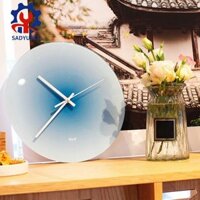 Đồng hồ treo tường hoàng hôn SADYUELE Bắc Âu hoạt động với đồng hồ im lặng tròn kim nhọn