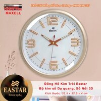 Đồng Hồ Treo Tường KIM TRÔI DẠ QUANG EASTAR – Số Nổi 3D – Tặng Pin Maxell - Bảo Hành 1 Năm