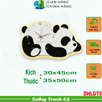 Đồng hồ treo tường kim trôi tráng gương hình gấu trúc đèn led có remote ( Bảo hành 12 tháng )