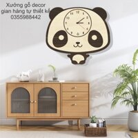 Đồng hồ treo tường kim trôi hình con gấu trúc xinh xắn trang trí decor nhà cửa.