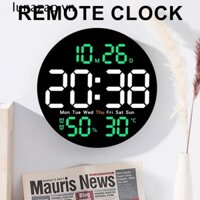 Đồng hồ treo tường LED LUNAZAP 10 Inch, Màn hình hiển thị nhiệt độ / độ ẩm Đồng hồ kỹ thuật số treo màn hình lớn, Tự động làm mờ thời gian đếm ngược Độ sáng Đồng hồ điện tử treo tường có thể điều chỉnh