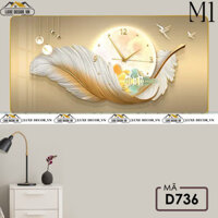 Đồng Hồ Treo Tường "LÔNG VŨ" In UV 5D Cao Cấp, Giá tại xưởng