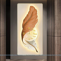 Đồng Hồ Treo Tường "LÔNG VŨ" In UV 5D Cao Cấp Trang Trí Nhà Cửa