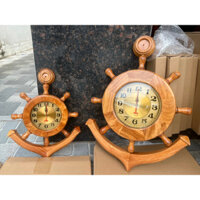 Đồng hồ treo tường mỏ neo gỗ gõ đỏ hàng cao cấp 50cm- 60-70-80 cm